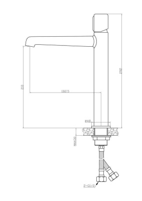 Смеситель для накладных раковин  UNO UNO-LMC-NERO-W0  Belbagno фото в интернет-магазине Русалия