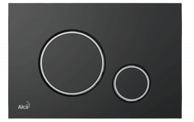 Клавиша смыва THIN M778 черная матовая/хром глянец Alcaplast фото в интернет-магазине Русалия