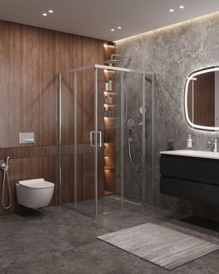 Душевой уголок CEZARES MOLVENO-AH-21-80+30-C-Cr-IV фото в интернет-магазине Русалия