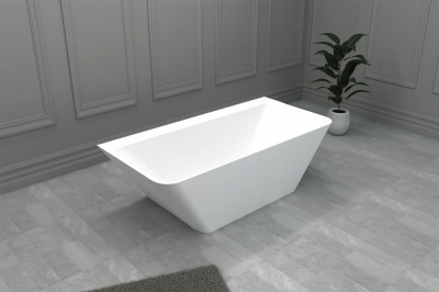 Ванна из искусственного камня ABBER Stein AS9619 белая матовая 180х85х56 см фото в интернет-магазине Русалия