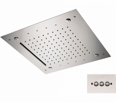 Верхний душ потолочный с подсветкой 43 см Remer 357RS43NC фото в интернет-магазине Русалия