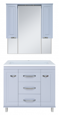 Тумба Терра 90 (серая) с раковиной Эстет Рава 90 Misty фото в интернет-магазине Русалия