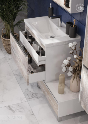 Тумба под раковину AQUATON Капри 80 бетон пайн 1A230201KPDA0 фото в интернет-магазине Русалия
