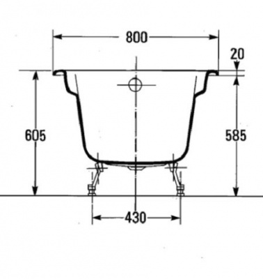 Чугунная ванна JACOB DELAFON ADAGIO E2910 170х80 с отверстиями под ручки фото в интернет-магазине Русалия
