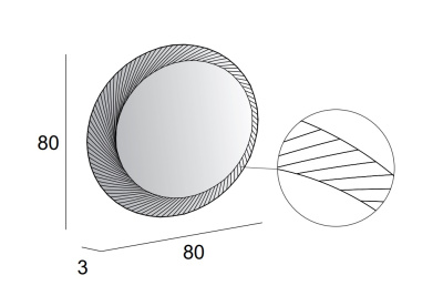 Зеркало со встроенной LED подсветкой 45053, Диаметр 80 см CEZARES фото в интернет-магазине Русалия