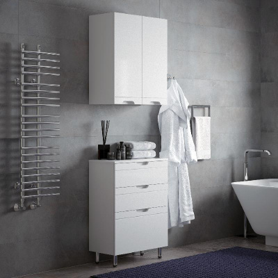 Шкаф подвесной "Лея 55", белый Corozo фото в интернет-магазине Русалия