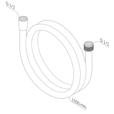 F0415B00 душевой шланг монолитный 1500мм, хром AM.PM фото в интернет-магазине Русалия