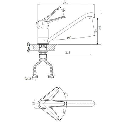 Смеситель для кухни RUSH Jawa (JA0735-26) фото в интернет-магазине Русалия