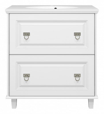 Тумба Версаль 80 (белая) с раковиной Эстет Вегас 80 Misty фото в интернет-магазине Русалия