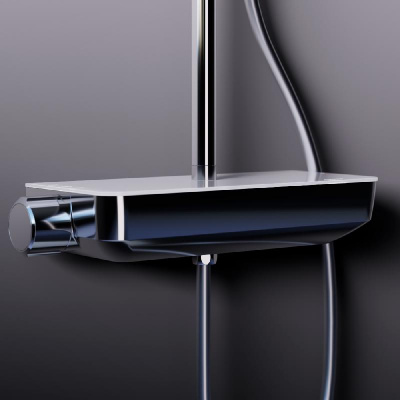 936750000 Scandinavian Pure душевая система с душевым ТМС смесителем полкой, хром фото в интернет-магазине Русалия