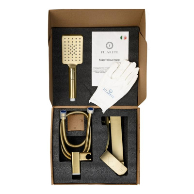 Смеситель для ванны FILARETE Waterfall FL2110MG, матовое золото фото в интернет-магазине Русалия