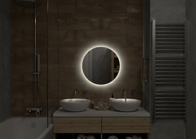 Зеркало с подсветкой Ajour d550 бесконтактный овальный сенсор, открытая подсветка ЗЛП528 Continent фото в интернет-магазине Русалия