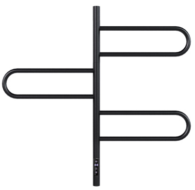 Полотенцесушитель электрический Vincea VTD-1R2CBE 44х80, черный, таймер фото в интернет-магазине Русалия