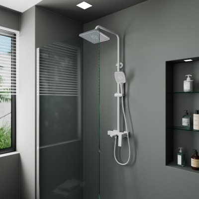 Душевая система с изливом RUSH Thira (TR3635-50White) фото в интернет-магазине Русалия