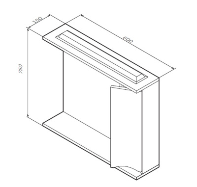 M80MPR0801WG Like, зеркало, частично-зеркальный шкаф, 80 см, с подсветкой, правый, белый, глянец, шт Am.Pm фото в интернет-магазине Русалия