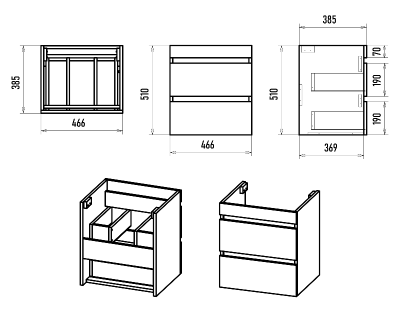 Тумба Енисей 50 подвесная с раковиной Cersanit Como 50 Misty фото в интернет-магазине Русалия