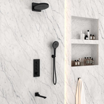 Душевой комплект VSFW-433TI1MB встраиваемый, черный Vincea фото в интернет-магазине Русалия