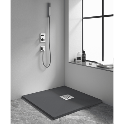 Каменный душевой поддон квадрат STONE TRAY-G  900x900 фото в интернет-магазине Русалия