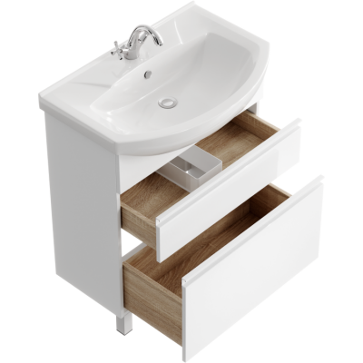 Напольная тумба 76  Rodos белый ROD01072N + умывальник Элеганс 750 4620008197371 Aqwella фото в интернет-магазине Русалия