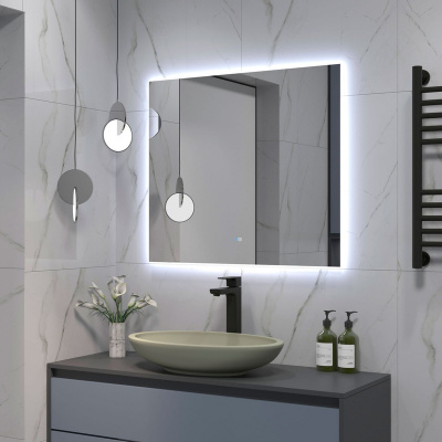 Зеркало с подсветкой Trezhe 800x700 открытая подсветка, антизапотевание ЗЛП2283 Continent фото в интернет-магазине Русалия