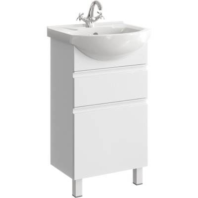 Напольная тумба 50  Rodos белый ROD01052N + умывальник Элеганс 500 4620008195766 Aqwella фото в интернет-магазине Русалия