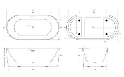 Акриловая ванна BELBAGNO BB411-1700-800-MATT, белая матовая фото в интернет-магазине Русалия
