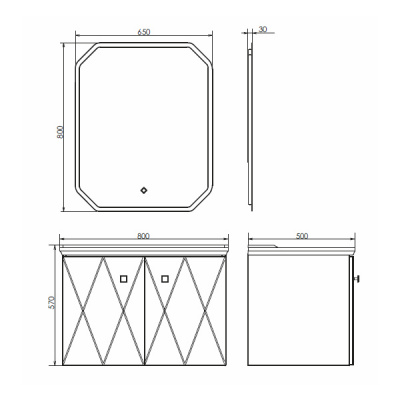 COMFORTY. Тумба-умывальник "Кремона-80" латте с раковиной 50180 фото в интернет-магазине Русалия