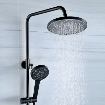 BOND B01-8188 Душевая система черная с тропическим душем и смесителем без излива фото в интернет-магазине Русалия