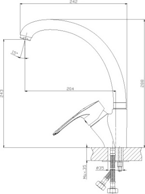 Смеситель для кухонной мойки Rossinka T (T40-23) фото в интернет-магазине Русалия