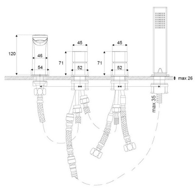 Смеситель на борт ванны EXCELLENT Keria AREX.2034BL (черный мат) фото в интернет-магазине Русалия