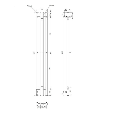 Полотенцесушитель электрический Point Фрея PN20722GB П2 140x1200 диммер слева, графит блеск фото в интернет-магазине Русалия