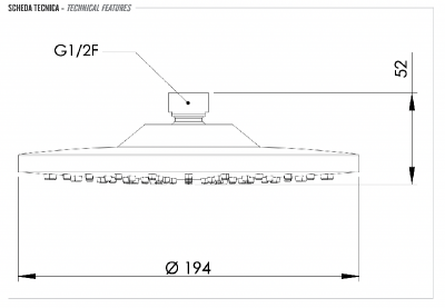 Верхний душ с шарнирным соединением 20 см Remer 354EC20X фото в интернет-магазине Русалия