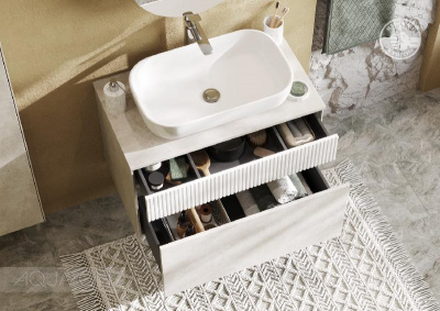 Тумба под раковину AQUATON Марбл 80 слэйт, белый матовый 1A276201MH4C0 фото в интернет-магазине Русалия