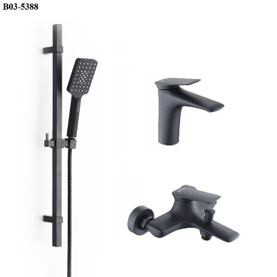 BOND Cube B03-5388 Душевой комплект 3х1 черный матовый фото в интернет-магазине Русалия