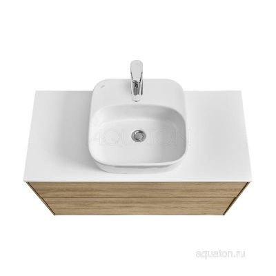 Тумба под раковину AQUATON Либерти 100 2 ящика, дуб эльвезия 1A279601LYC70 фото в интернет-магазине Русалия