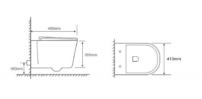 Унитаз SANTA Aria подвесной безободковый широкий Ceruttispa CT9666 (485х410х355) фото в интернет-магазине Русалия