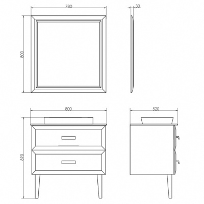 COMFORTY. Зеркало "Империя-80" белый глянец фото в интернет-магазине Русалия