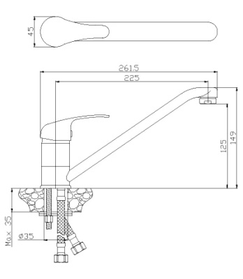 Смеситель для кухонной мойки Rossinka Y (Y35-21) фото в интернет-магазине Русалия