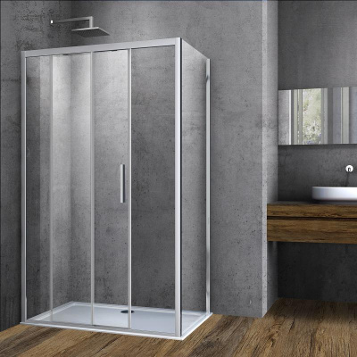 Душевой уголок Soft VSR-3SO8015CL, 1500*800, хром, стекло прозрачное Vincea фото в интернет-магазине Русалия