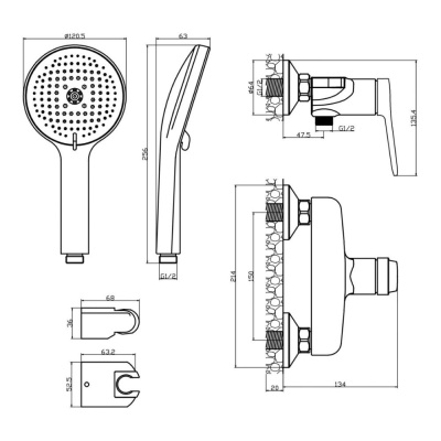 Смеситель для душа OLIVE'S RIVA хром (39200RV) фото в интернет-магазине Русалия
