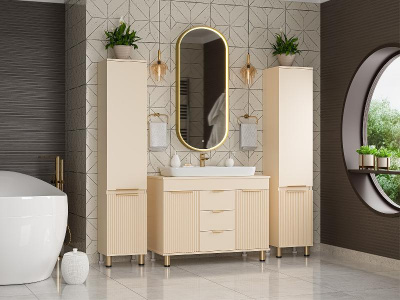 Шкаф - пенал Enfida 35 универсальный левый (бежевый) ENF-05035-030L Brevita фото в интернет-магазине Русалия