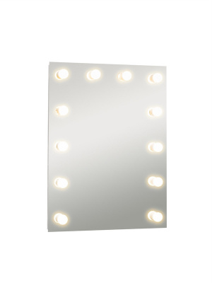 Зеркало с подсветкой Гримерное Бриджит 600х800 (12 ламп) ЗГП03 Continent фото в интернет-магазине Русалия