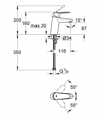 Смеситель для раковины Eurodisc Cosmopolitan 32469002 Grohe фото в интернет-магазине Русалия