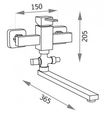 Смеситель для ванны Squadrina VR.SQR-4505.CR Veragio фото в интернет-магазине Русалия