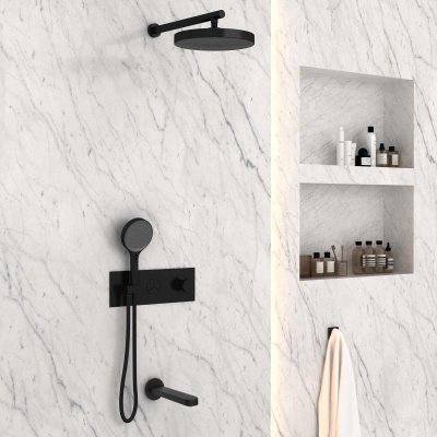 Душевой комплект Inspire VSFW-432TI3MB встраиваемый, черный Vincea фото в интернет-магазине Русалия