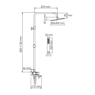 A177.118.103.087.CH Душевой комплект со смесителем Wasserkraft фото в интернет-магазине Русалия
