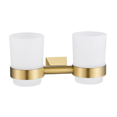 Стакан для ванной комнаты двойной Shevanik SG5722G, золотой сатин фото в интернет-магазине Русалия