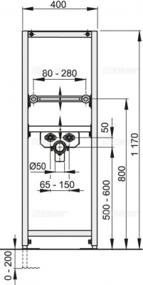 Инсталляционная система для раковин A104/1200 ALCAPLAST фото в интернет-магазине Русалия