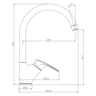 Смеситель для кухни Rossinka (RS45-23) фото в интернет-магазине Русалия