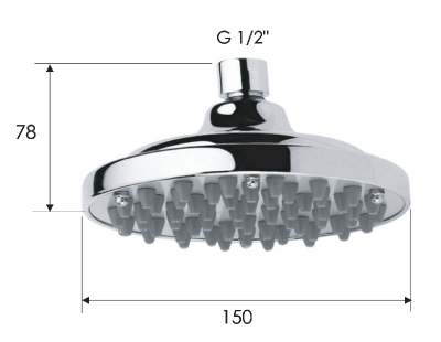 Верхний душ с шарнирным соединением 15 см Remer 35315X фото в интернет-магазине Русалия